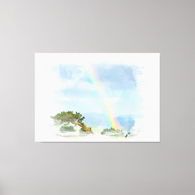 *~* Abstract Rainbow Mountains Ocean Artsy  AR11 Canvas Print (Front)