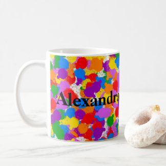 Abstract Rainbow Paint Splatter Coffee Mug