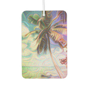 Abstract Rainbow Palm Tree on Isla Saona Caribbean Air Freshener