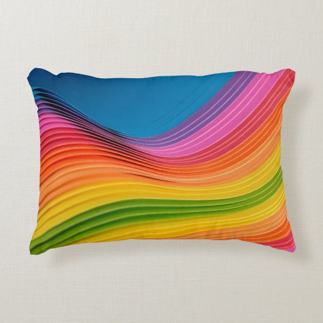 Abstract rainbow pattern texture accent pillow (Front)