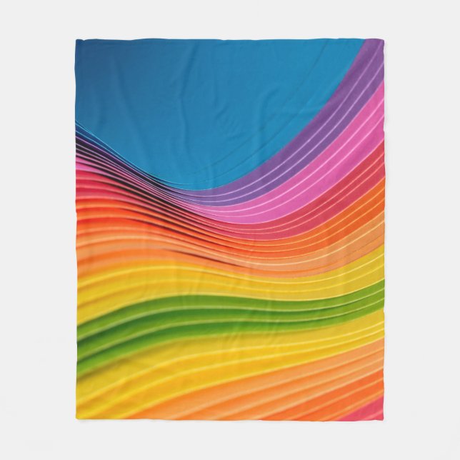 Abstract rainbow pattern texture fleece blanket (Front)