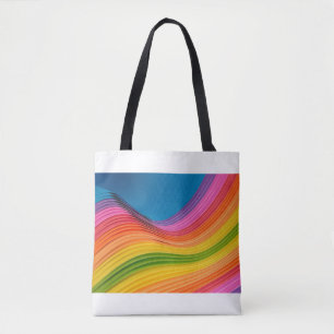 Abstract rainbow pattern texture tote bag