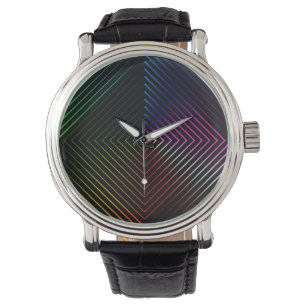 Abstract Rainbow Prism On Black Watch