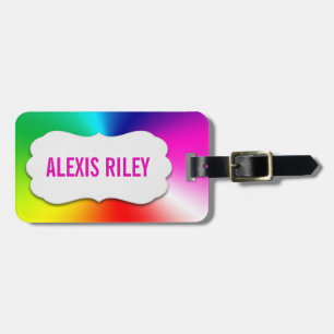 abstract rainbow prism with beveled tag