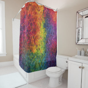 Abstract Rainbow Shower Curtain - Modern Colourful