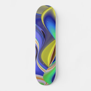 Abstract rainbow skateboard