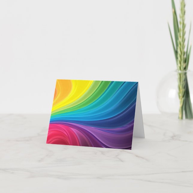 Abstract Rainbow Swirl Note Card (Front)