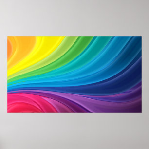 Abstract Rainbow Swirl Poster
