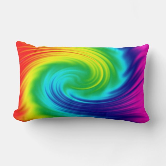 abstract rainbow swirl texture. lumbar pillow (Front)