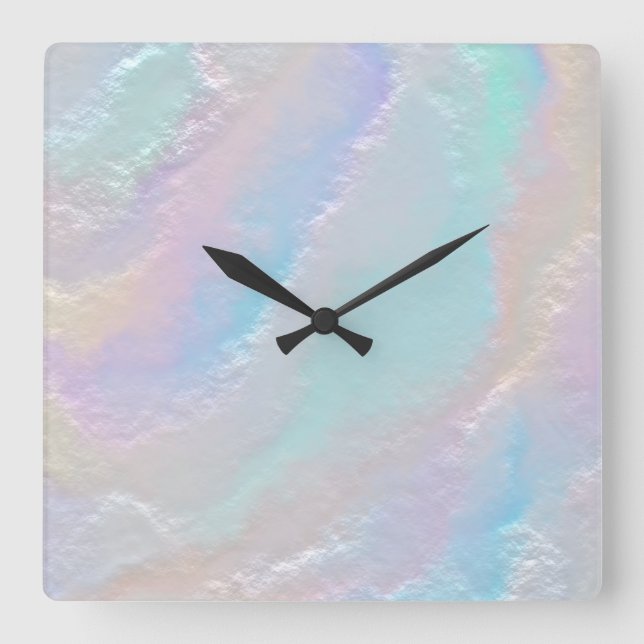 Abstract Rainbow Texture Square Wall Clock (Front)