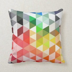 Abstract Rainbow Triangle Pattern Throw Pillow
