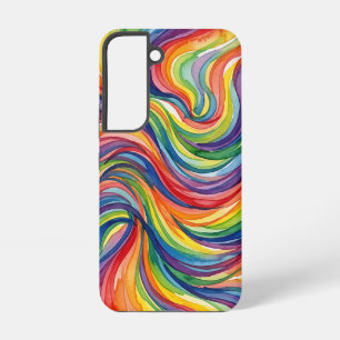 Abstract Rainbow Watercolor Wind Samsung Cases