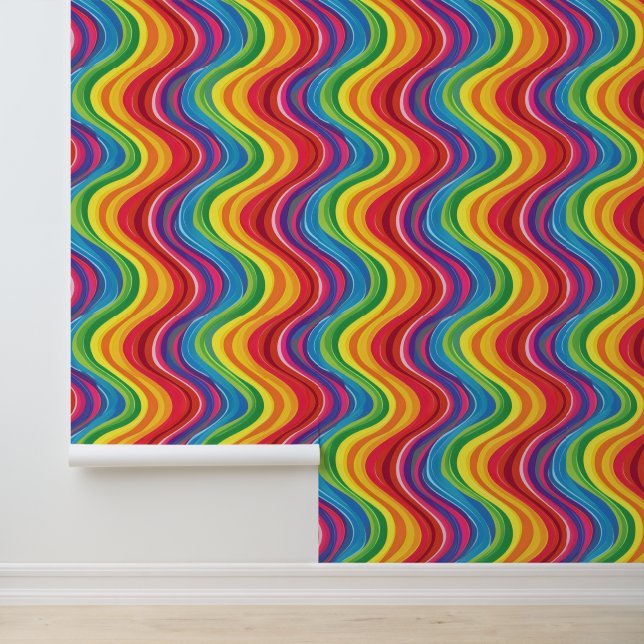 Abstract Rainbow Waves Wallpaper (Application)