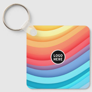 Abstract Rainbow Waves with Add your touch Keychain