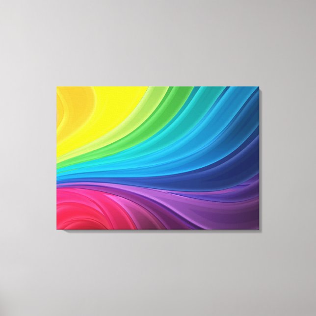 Abstract Rainbow Wrapped Canvas Print (Front)