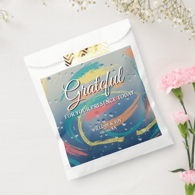 Abstract Raindrop Brushstroke Grateful Favour Bag (Sealed)