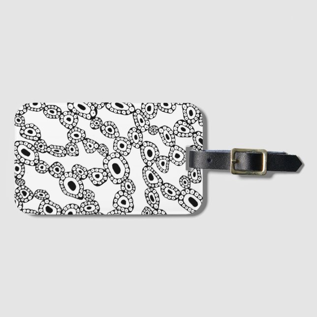 Abstract Random Circle Blob Shapes Luggage Tag (Front Horizontal)