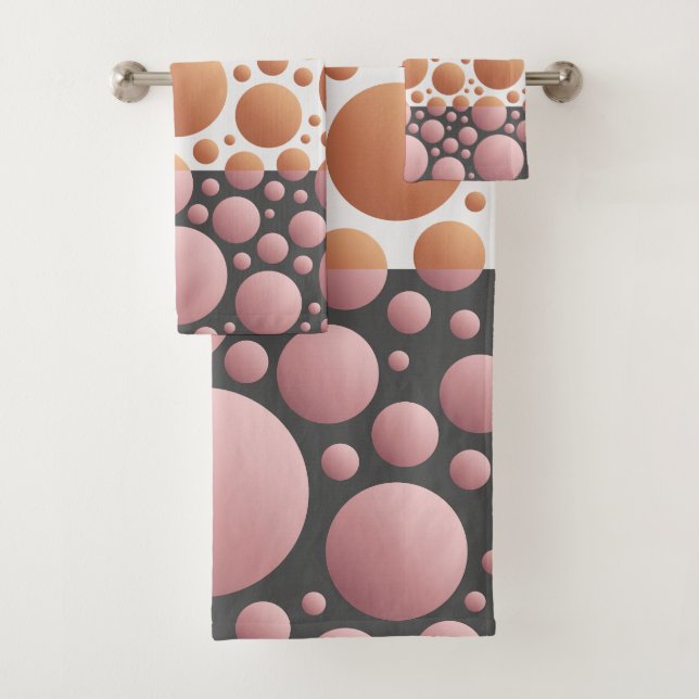Abstract Random Circles Bath Towel Set (Insitu)