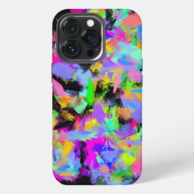 Abstract Random Messy Paint Colour Explosion iPhone Case (Back)