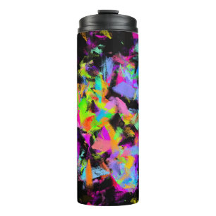 Abstract Random Messy Paint Colour Explosion Thermal Tumbler