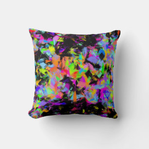 Abstract Random Messy Paint Colour Explosion Throw Pillow