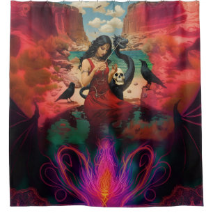 Abstract Raven Skull Occult Dark Witchy AI Art