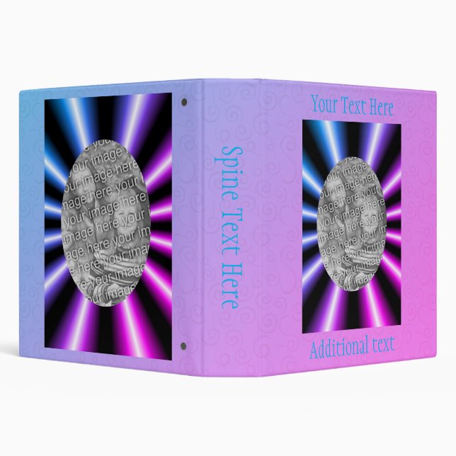 Abstract Rays Frame Personalized Photo  Binder (Background)