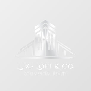 Abstract Real Estate Logo   Silver Window Cling