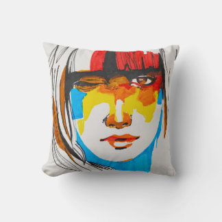 Abstract Rebel Women Throw Pillow