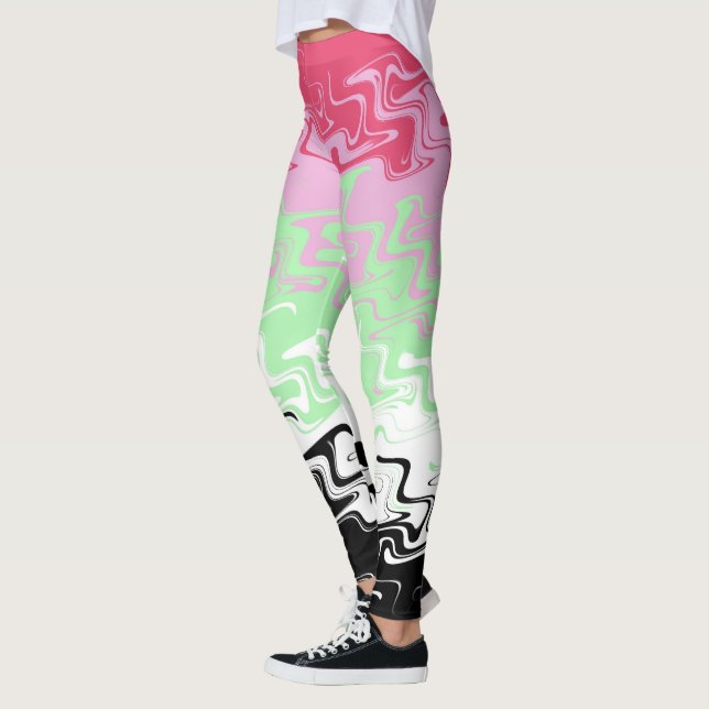 Abstract Recipromantic Pride Flag   Leggings (Left)