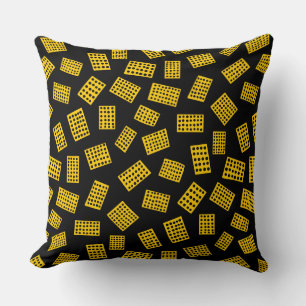 Abstract Rectangles 081122 - Amber on Black Throw Pillow