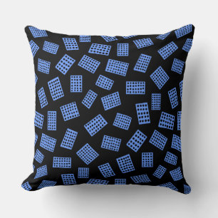 Abstract Rectangles 081122 - Baby Blue on Black Throw Pillow