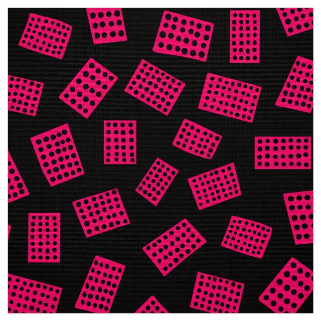 Abstract Rectangles 081122 - Neon Red on Black Fabric (Swatch)