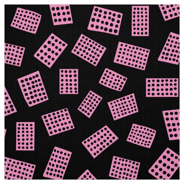 Abstract Rectangles 081122 -  Pink on Black Fabric (Swatch)