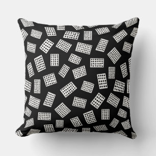 Abstract Rectangles 081122 - White on Black Throw Pillow