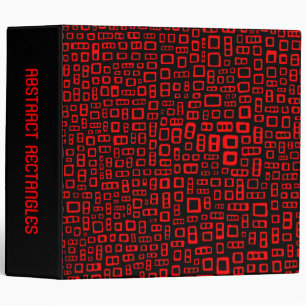 Abstract Rectangles (2in) Red Binder