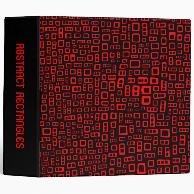 Abstract Rectangles (2in) Red Binder (Front/Spine)