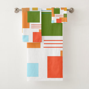 Abstract Rectangles and Lines  Bath Towel Set