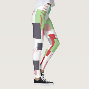 Abstract Rectangles and Lines Leggings