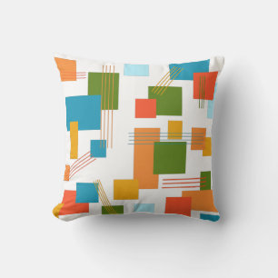 Abstract Rectangles and Lines Throw Pillow