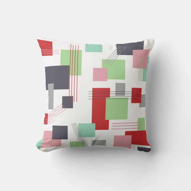 Abstract Rectangles and Lines  Throw Pillow (Front)