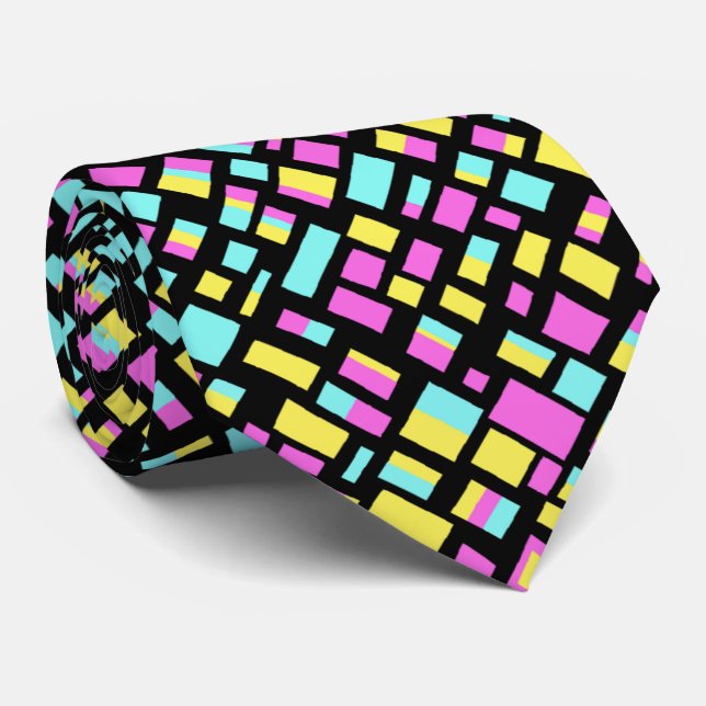 Abstract Rectangles Tie (Rolled)