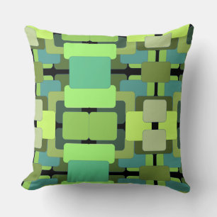 Abstract Rectangular - Shades of Green Throw Pillow