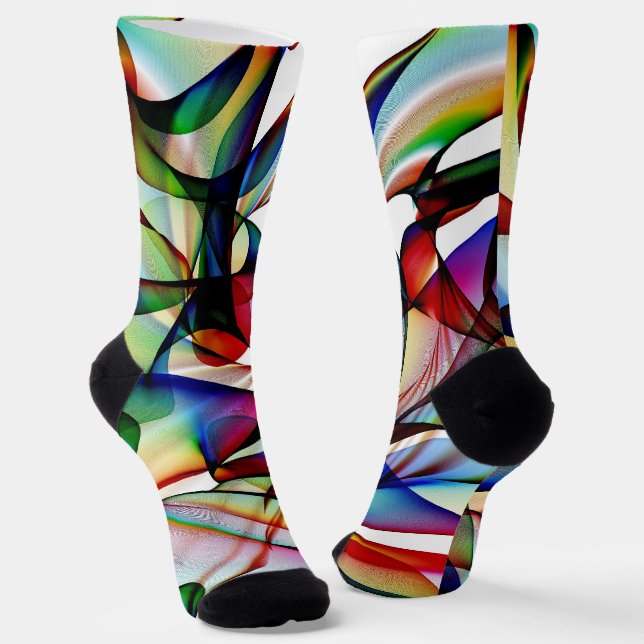 Abstract red and blue sock Design (Angled)