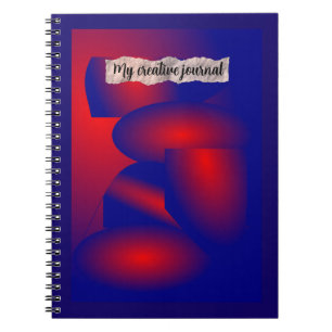 Abstract Red and Blue Spiral Photo Notebook