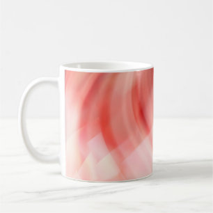 abstract red and pink background with white rings  coffee mug