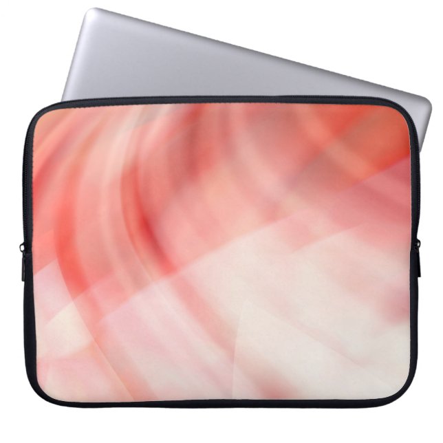 abstract red and pink background with white rings  laptop sleeve (Front)