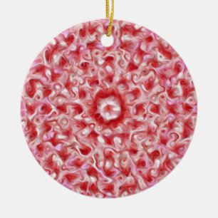 Abstract Red and Pink Swirls Ornament