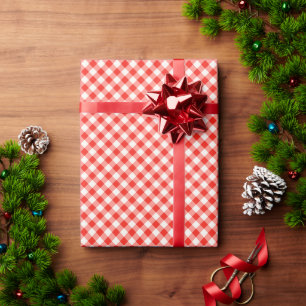 Abstract red and white buffalo wrapping paper