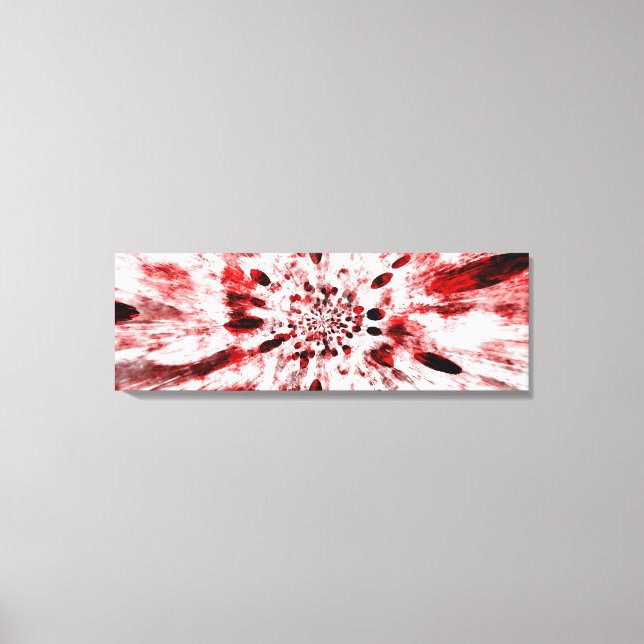 Abstract Red and White Flower Canvas Print (Front)